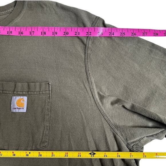 Carhartt Force Distressed Military Green T-Shirt 3XL - Picture 4 of 7
